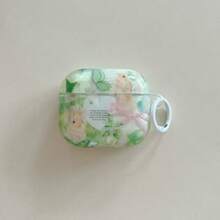 Minimalist Cute Cartoon 3D Flower & Rabbit Pattern Glossy Earphone Protective Case, Suitable For AirPods 1 2 3 4 Pro Pro2 Pro3 Bluetooth Earphones - Multicolor - View 17