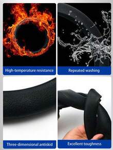 1pc Thin Silicone Car Steering Wheel Cover, Anti-Slip Anti-Sweat Abrasion Resistant Universal Steering Wheel Silicone Sleeve - Multicolor - View 3