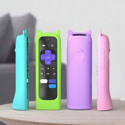 Cute Standing Silicone Remote Control Cover For TV Remote/ Player Remote/ Voice Remote (Without Headphone Jack), Glow In The Dark Remote Case For Express 4K+ HD Streaming Stick 4K Premiere Streambar Soundbar LE SE Streaming Media Device Remote Insulation, Galentines, Puppy, Carnival,Women's Day,Travel Essentials,Wedding Favours,Y2k,Bedroom,Car Accessories Women,Kitchen Decor