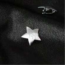 10pcs Gold Metal Textured Star Braided Hair Clips, Hair Accessories - Silver - View 4