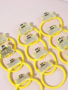 12pcs Cute Bee Design Hair Accessories, Rhinestone Elastic Hair Clips, Sweet Style For Girls, Suitable For Spring, Vacation And Daily Wear, Teenagers - Multicolor - View 4