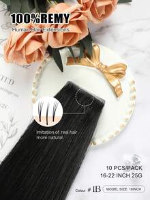 YILITE Skin Weft PU Tape On Hair 4x0.8cm 10PCS 20PCS Tape In Hair Extensions Human Hair Injected Invisible Tape Hair Extensions - S1B - View 2