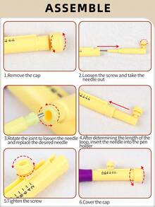 1pc/2pcs/4pcs DIY Embroidery Punch Needle, Adjustable Length Punch Needle With 3 Interchangeable Needle Tips - A - View 12
