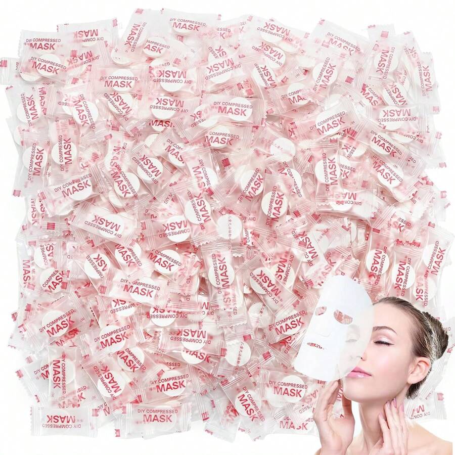 10/20/30/50pcs Compressed Facial Mask Sheet DIY Disposable Paper Face Masks Sheet, Individually Wrapped Dry Face Masks Paper For Home Travel Skin Care Spa - Multicolor - View 1