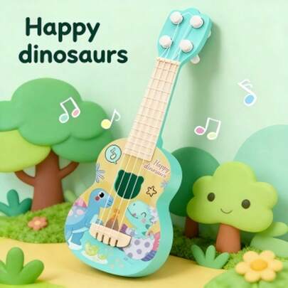 4-String Kids Toy Guitar Ukulele, Educational Musical Instrument For Toddlers 3-6 Years Old, Playable Mini Guitar For Beginner Boys Girls, Perfect Birthday Christmas Gift