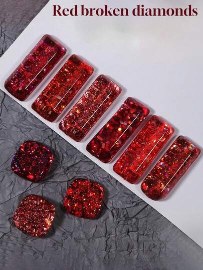 容量15毫升，2026春夏款，新年礼物，耀眼的玫瑰红水钻不对称闪亮红宝石樱桃酒红丝绒甲油胶。适合所有季节，透明猫眼磁性美甲。搭配底油和封层使用，需紫外线照射。植物红水钻甲油胶，适合新手、家庭、办公室、通勤、高端约会等场合。以及流行的沙龙风格，可保持28天。