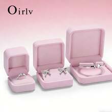 1pc Oirlv High-End Luxury Jewelry Storage Box Organizer, Suitable For Earrings, Rings, Necklaces, Bracelets, Jewelry Box For Gift Packaging - Pink - Pink - View 4