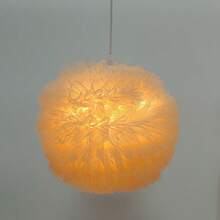 25cm Warm & Romantic Spherical Fabric Lamp Shade, Beige & Pink, Collapsible & Stackable, Suitable For Table Lamp Or Pendant Light (Lamp Shade Only) - 25cm Apricot Pink Sewn Yarn Spherical Lampshade - View 7