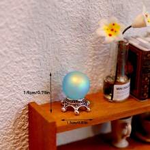 Gorgeous 1:12 Scale Magic Crystal Ball Model Set, Including One Crystal Ball And A Base. Exquisite Details Make It An Indispensable Decoration For Dollhouses And Mini Gardens. - 1 Set = One Crystal Ball + One Base - View 2
