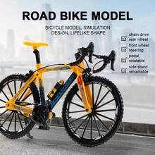 2026新款弯把赛车自行车1:8比例仿真自行车模型玩具，自行车模型摆件，桌面装饰品，派对餐桌装饰，生日/节日礼物，完美礼物 - 彩色 - 查看 2