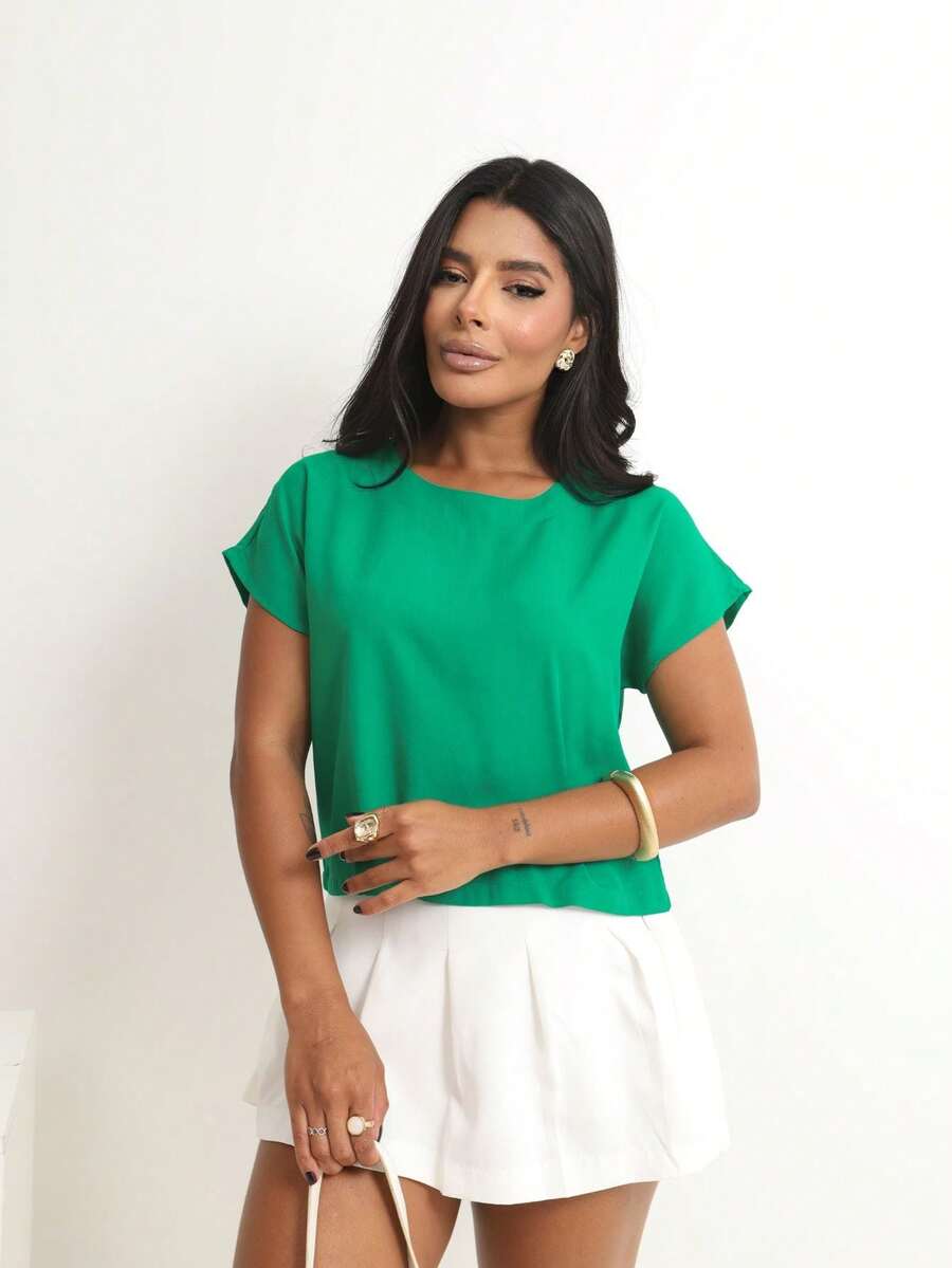 Basic Cropped Top With Perfect Fit, Factory Price - Get Yours Now! - Bandera Verde - Ver 1