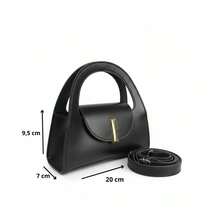 Women's Mini Structured Fashion Bag With Removable And Adjustable Long Strap, Fits A Cell Phone - Carne - Ver 6