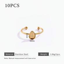 10 chiếc đế nhẫn điều chỉnh được bằng thép không gỉ mạ vàng 18K, phụ kiện tự làm trang sức, phù hợp cho nữ giới đeo hàng ngày. - Cài đặt vòng - Xem 32