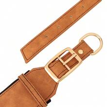 可调节PU皮革加厚狗项圈,适合中大型犬,例如灵缇犬 - 彩色 - 查看 5