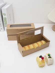 4pcs/8pcs/30pcs Rectangular Window Macaron Boxes, Bread Boxes, Dessert Boxes, Donut Boxes, Chocolate Boxes, Candy Packaging Boxes - View 8