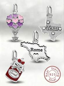 Mặt dây chuyền Texas sọc kẻ độc đáo, tối giản, bằng bạc sterling 925, món quà trang sức tinh tế phù hợp cho cả nam và nữ. - Bộ 3 - Xem 2
