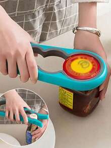 1/4件套多功能四合一开罐器、开瓶器、开罐器，儿童和老人均可轻松使用，高效的厨房工具，轻松开启罐头和瓶子，节省时间。 - 彩色 - 查看 1
