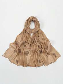 1 Piece High-Quality Embroidered Island Silk Versatile Long Scarf For Women, Fashionable Sun Protection Minimalist Shawl Scarf - Multicolor - View 15