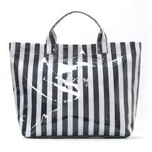 Girls Personalized Striped Tote Bag, Lightweight Large Capacity Portable Shoulder Carry Bag, Travel Beach Bag - Multicolor - View 14