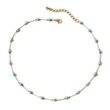 1条时尚串珠铜链项链，女款，珠子数量略有差异，长度规格以实物为准。 - 水鴨藍 - 查看 4