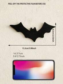 蝙蝠造型镜子一件，黑/金/银色墙饰，哥特式家居装饰，适用于客厅、卧室、鬼屋、室内派对、壁炉、书架、节日派对等场合 - 彩色 - 查看 14