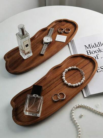 1PC Elegant Cloud Shaped Jewelry Organizer Wooden Vanity Tray Perfect Gift For Birthday Mother's Day