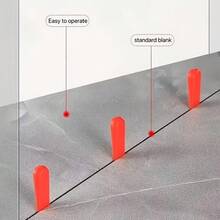 Adjustable 50/100/200 Tile Leveling System - Easy To Install Floor And Wall Alignment Wedges With Positioning Rings, Durable Plastic Square Structure - A - View 4