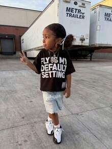 Boys' Cotton Round Neck T-Shirt, Casual And Comfortable Spring And Summer Short-Sleeved Printed Top - Black - View 2
