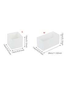 2 piezas Caja de almacenamiento de tela simple y plegable, cesta de clasificación dividida para cajón de armario, adecuada para ropa interior, sujetador, almacenamiento de dormitorio, almacenamiento del hogar, camisetas, pantalones, vestidos, camisas, mangas largas - Blanco - Ver 7