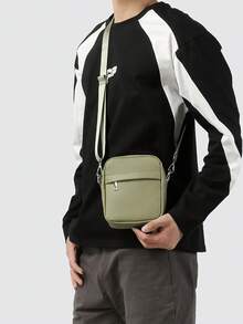 男女通用休闲方形斜挎包，手机单肩包，校园/街头风，适合度假和返校季 - 彩色 - 查看 6