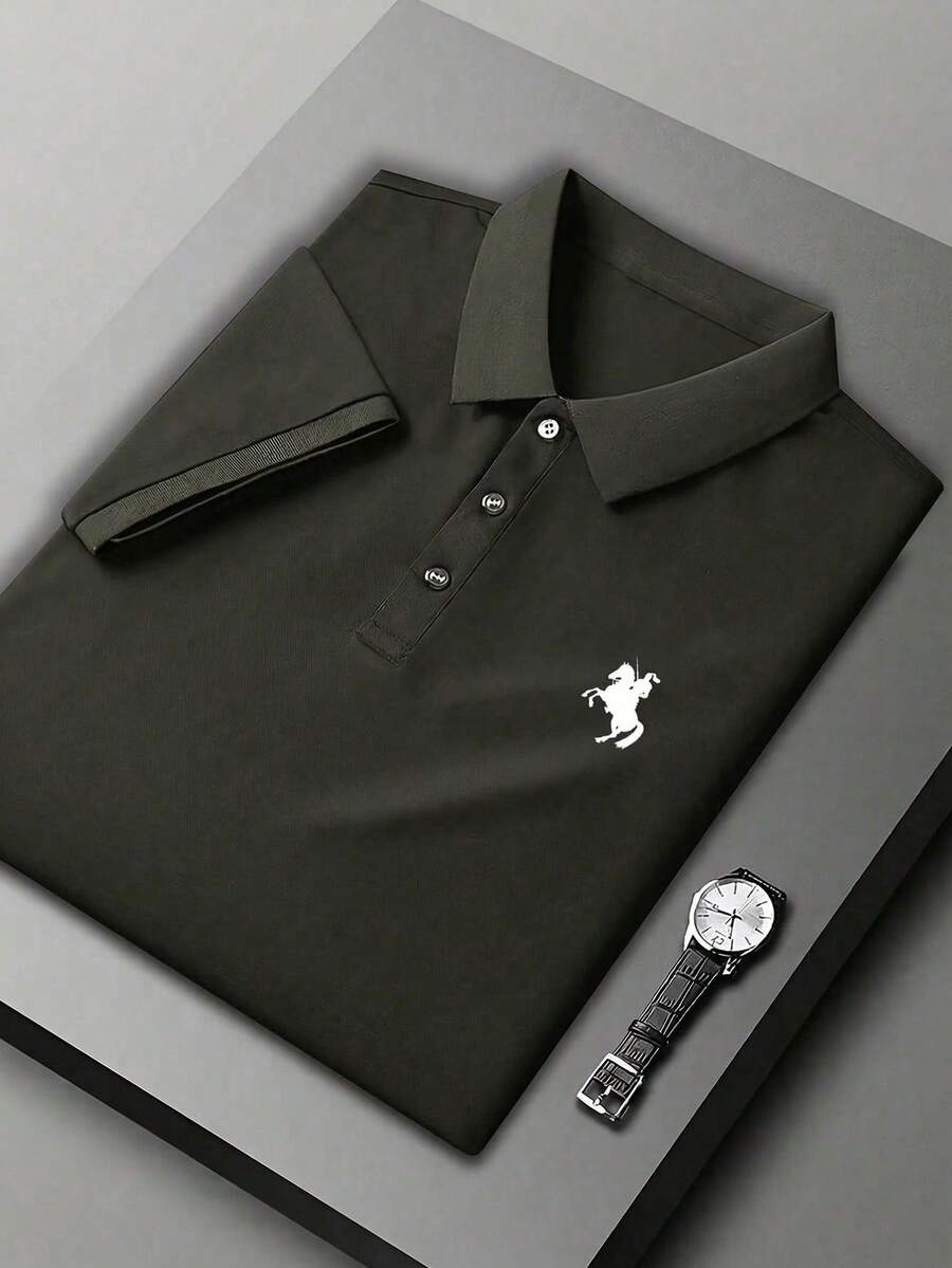 ALTZTAR 男士休闲 Polo 衫,简约时尚,适合日常穿着 - 軍綠色 - 查看 1