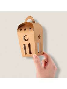 5 piezas Cajas de regalo de papel kraft con estampado de estrellas y lunas, cajas de almacenamiento de caramelos vintage huecas de color marrón, cajas de embalaje para festivales tradicionales, recuerdos de la fiesta de Eid Al-Adha, organizador de dulces, chocolates y aperitivos, cajas de regalo decorativas y prácticas de papel para fiestas en el hogar - Múltiples estilos - Ver 8