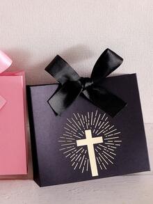 10pcs Christian Baptism Candy Boxes, Wedding Communion Ceremony Favors, Shiny Cross Foil Candy Boxes - Multicolor - View 8