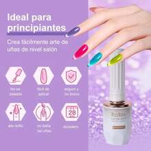 Miss Nana Kit de esmaltes de uñas en gel de ojo de gato con piedras brillantes, 24 colores, esmalte de uñas en gel duradero con destellos galácticos y estilo francés, kit de herramientas de uñas para estudiantes y uso doméstico - Multicolor - Ver 2