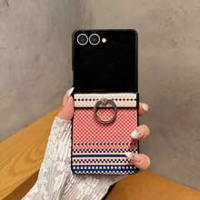 1个商务凯夫拉纹理指环支架，适用于三星Galaxy Z Flip 7、Z Flip 7FE、Z Flip 6、Z Flip 5折叠手机壳 - 彩色 - 查看 7