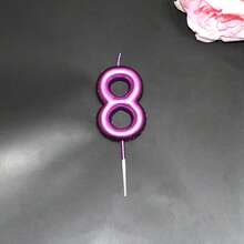 1件 6cm 紫色 0-9數字生日蠟燭，適用於節日慶祝、蛋糕烘焙裝飾、成人禮、生日週年及其他節慶活動，適用於生日、週年紀念、單身派對、畢業典禮 - 紫色 - 查看 11