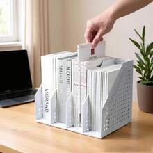 1pc A4/A5 Tri-Fold/Quad-Fold Adjustable Book Stand, Student Collapsible Bookshelf, Desktop Folding Rack, Gift For Students, Office Supplies, Suitable For Back To School Season - Multicolor - View 5