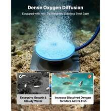 Pond Aerators, 5.2CFM Aeration System For Lakes Up To 3 Acres, 3/4 HP Air Compressor, 1 Diffuser & 100' Weighted Tubing, Outdoor Pond Aeration Pump For Deep Water Oxygen Circulation - 5.2CFM 1 Silicone Diffusion Disk 1 - View 3