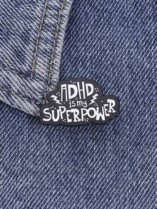 1PC "ADHD Is My Superpower" Enamel Pin - Mental Health Awareness Brooch For Backpacks & Lapels - Multicolor - View 3