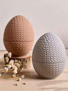 Khuôn silicon hình bầu dục, hình quả trứng, dùng để làm hũ đựng nến bằng xi măng, hộp đựng trứng đan len tự làm, khuôn đúc chậu hoa bằng thạch cao và nhựa. - khuôn silicone trắng - Xem 6