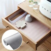 1 Roll Chrysanthemum Pattern Shelf Liner, Non-Adhesive Drawer Liner, Non-Slip Refrigerator Pad, Waterproof EVA Cabinet Liner, Easy-To-Clean Kitchen Cabinet Mat - A - View 8