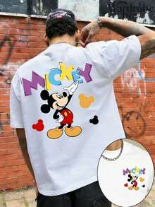 Disney Authorized Printed T-Shirt,  Pattern White Printed T-Shirt, Family Vacation Travel T-Shirt. The New T-Shirt For 2026 Is Suitable For Both Men And Women, Made Of High-Quality Pure Cotton Fabric And Suitable For Wearing All Seasons. It Is Comfortable And Breathable, With Exquisite Design, Making It A Great Gift - 白色 - 查看 1