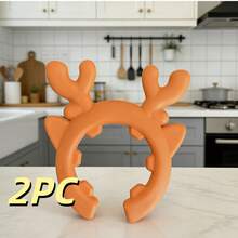 1 pieza Soporte de silicona para cuchara con forma de cangrejo lindo, 2 en 1 elevador de tapa de olla y soporte de utensilios, herramienta de cocina resistente al calor y anti-derrames, estante creativo para cucharas, rojo - Multicolor - Ver 12