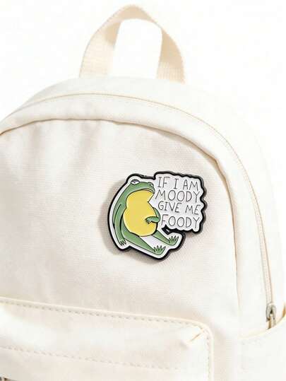 1pc Funny Frog Slogan Enamel Badge, Cute Cartoon Animal Brooch Pin For Lapel, Backpack, Clothing Accessories Or Fashion Decor, Great Gift Item.