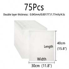 XZV 75pcs Transparent Plastic Garment Packaging Bags With Matte Zipper, For Clean And Transportation Of T-Shirts, Shirts, Documents, Towels, Practical Travel Bags, Socks, Toys, Shoes Storage Bags, Double Layer Thickness 0.045mm/1.77mil, 33pcs/Pack, 2 Size Options, Resealable And Washable Storage Bags - Convenient Lightweight Multipurpose Organizer Bags For Clothes, T-Shirts, Pants, Underwear, Socks, Toiletries - White - View 20
