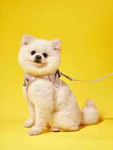 1pc Pumpkin Plaid Quilted Down Jacket, Front Zipper Design - Khaki - View 2