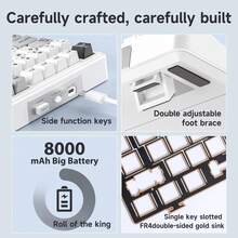 AULA F99 Pro 无线机械键盘，带旋钮，三模蓝牙5.0/USB-C/2.4GHz，垫片式安装，手感柔滑，RGB背光，支持热插拔，PBT键帽，PC游戏键盘 - 查看 10