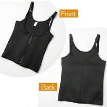 1 pièce Gaine de taille Corset Bustier Gilet à fermeture éclair Shapewear Sport - Noir - Voir 6