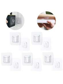 Adhesive Transparent No-Drill Dual-Hook Organizer Holder For Router, Wall Mount Bracket - One Size Fits All - View 6