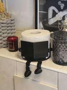 创意人形厕纸架 - 有趣的坐姿设计，采用ABS塑料材质，可用于收纳厕纸/打造独特家居装饰/摆放在桌面，简约风格（厕纸架/浴室收纳架/趣味家居装饰/搞怪礼物/独特礼物/浴室配件/桌面收纳架），适合日常使用，可作为卧室、旅行、办公室、学校或返校季的礼物。 - 多色 - 查看 7